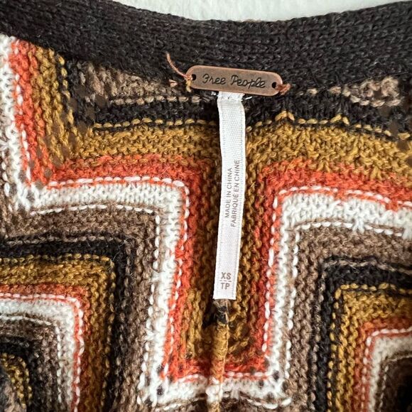 Free People Rhiannon Wool Blend Chevron Dress XS - Picture 3 of 10